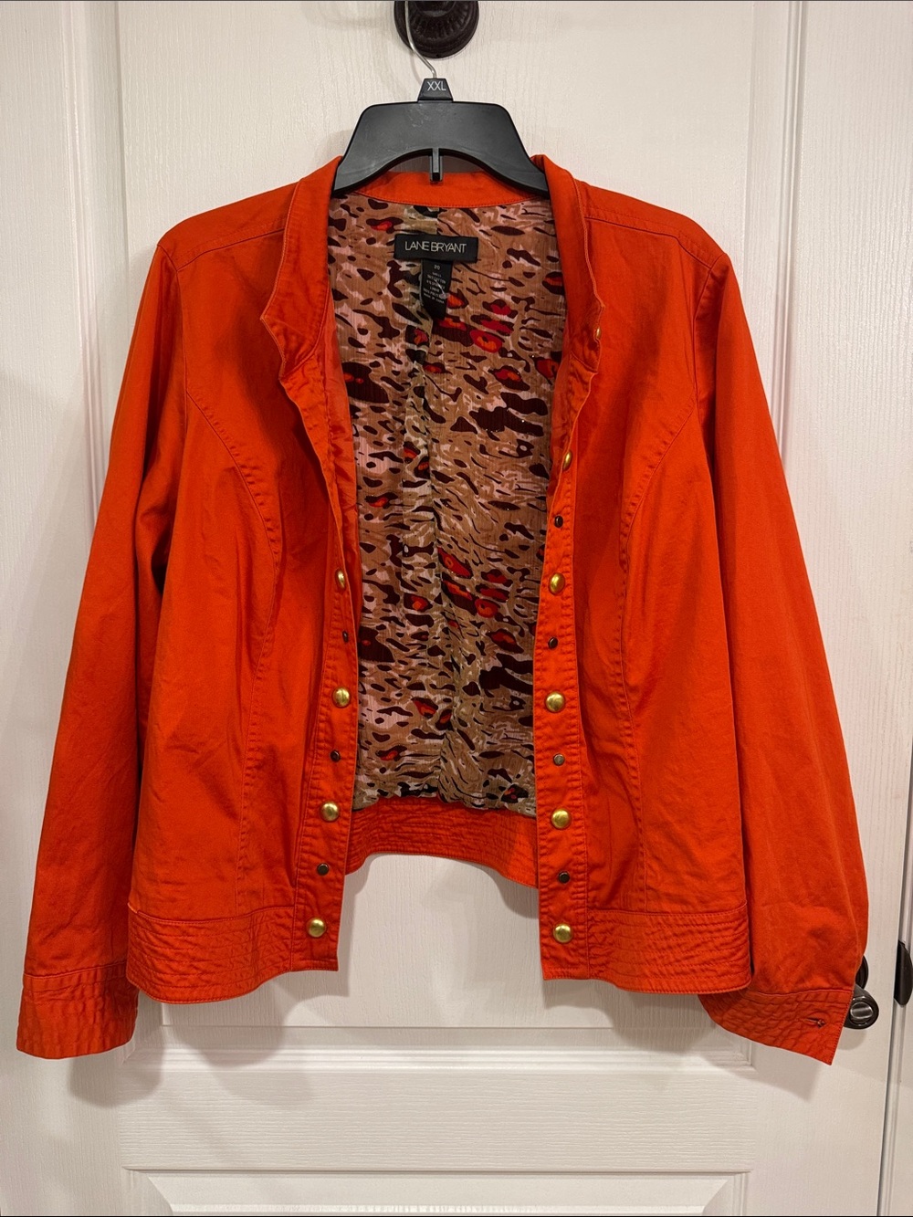 Lane Bryant Bright Orange Snap-Front Utility Jacket